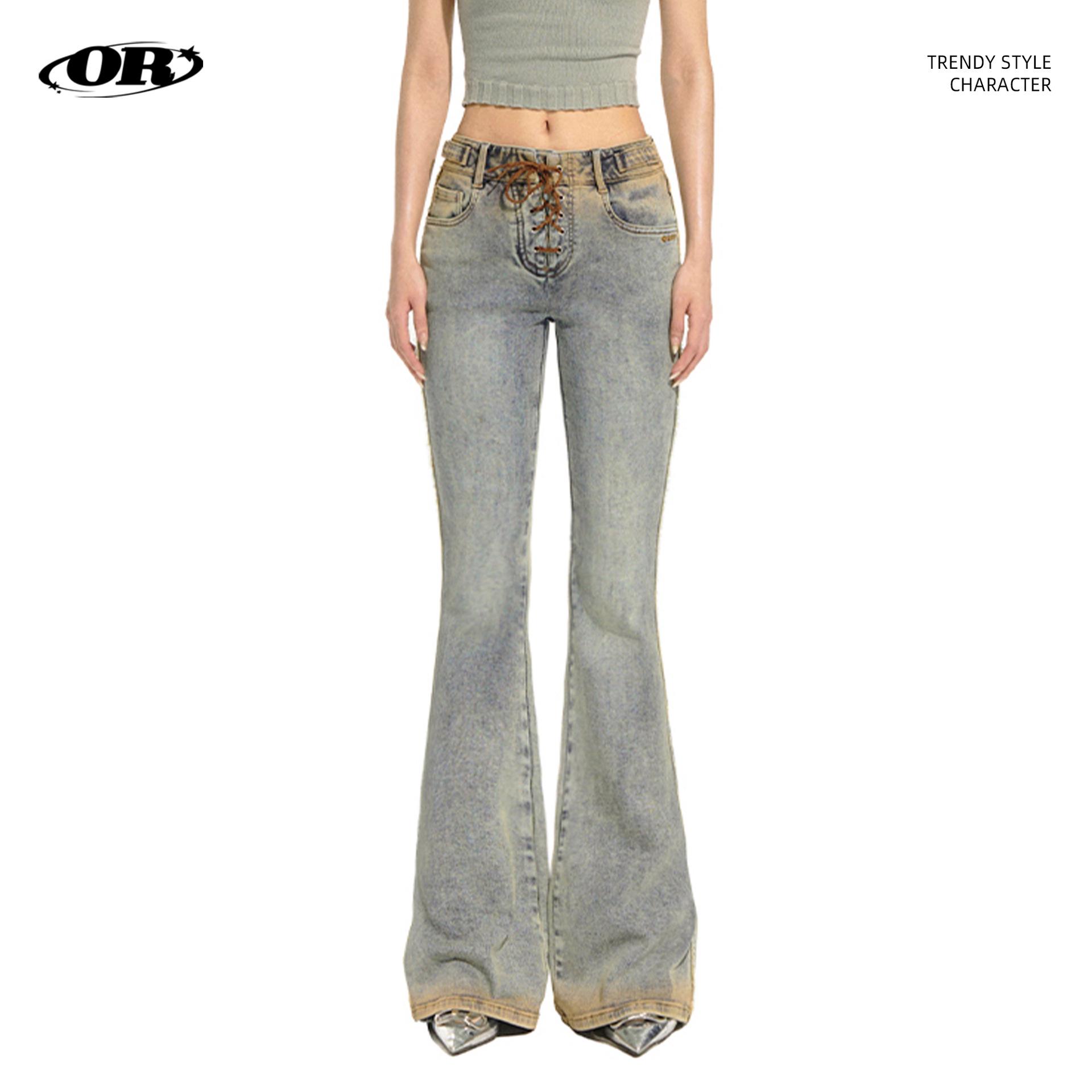 OREETA Retro Washed Lace-Up Flared Jeans для женщин - модные, узкие, с низкой талией, эластичный крой Medium синий
OREETA Retro Washed Lace-Up Flared Jeans для женщин - модные, узкие, с низкой талией, эластичный крой Medium синий