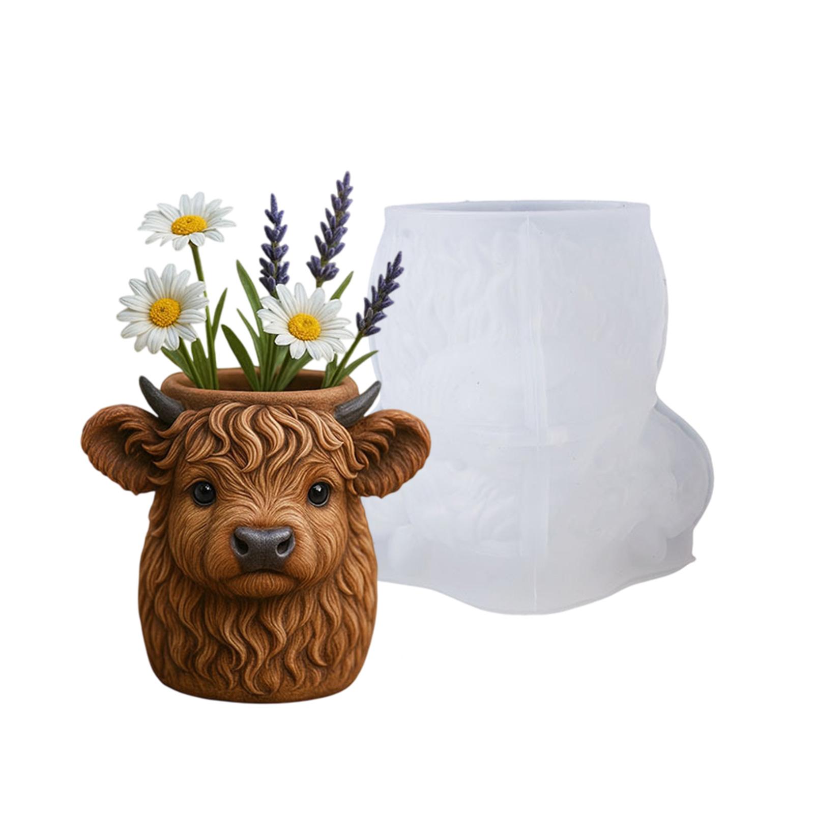 Easy Demolding Silicone Plant Container Mold Cow Shaped for Flower Pot Gift Container Candle Holder 1
Easy Demolding Silicone Plant Container Mold Cow Shaped for Flower Pot Gift Container Candle Holder 1