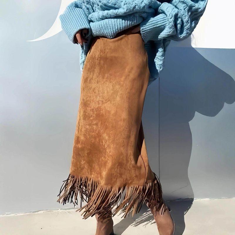 Tassel Long Suede Skirt Black M
Tassel Long Suede Skirt Black M