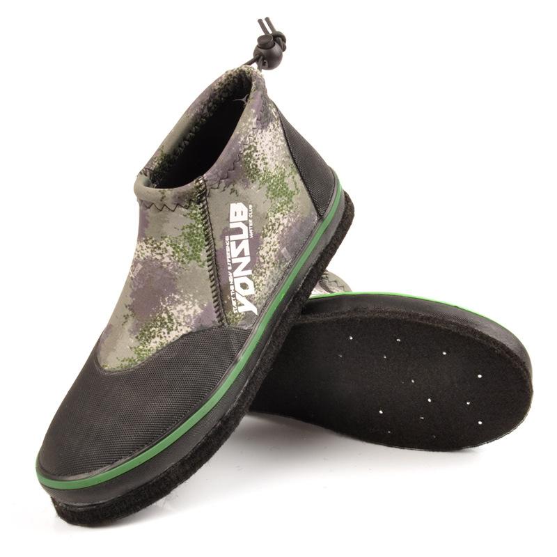 YONSUB 3 мм Полувысокие рыболовные ботинки Мужские Женские Профессиональные Противоскользящие Стальные Шипы Морская Рыбалка Водные Ботинки Обувь для Скалолазания по Рифам 12(46-47) зелёный