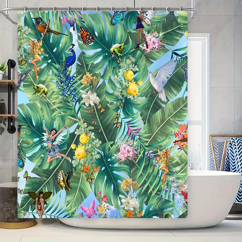 Rainforest Shower Curtain Floral Print With Butterflies Birds – Waterproof Fabric Bath Decor For Home Decoration In Shower Curta W60H190(CM)-1 Pcs
Rainforest Shower Curtain Floral Print With Butterflies Birds – Waterproof Fabric Bath Decor For Home Decoration In Shower Curta W60H190(CM)-1 Pcs