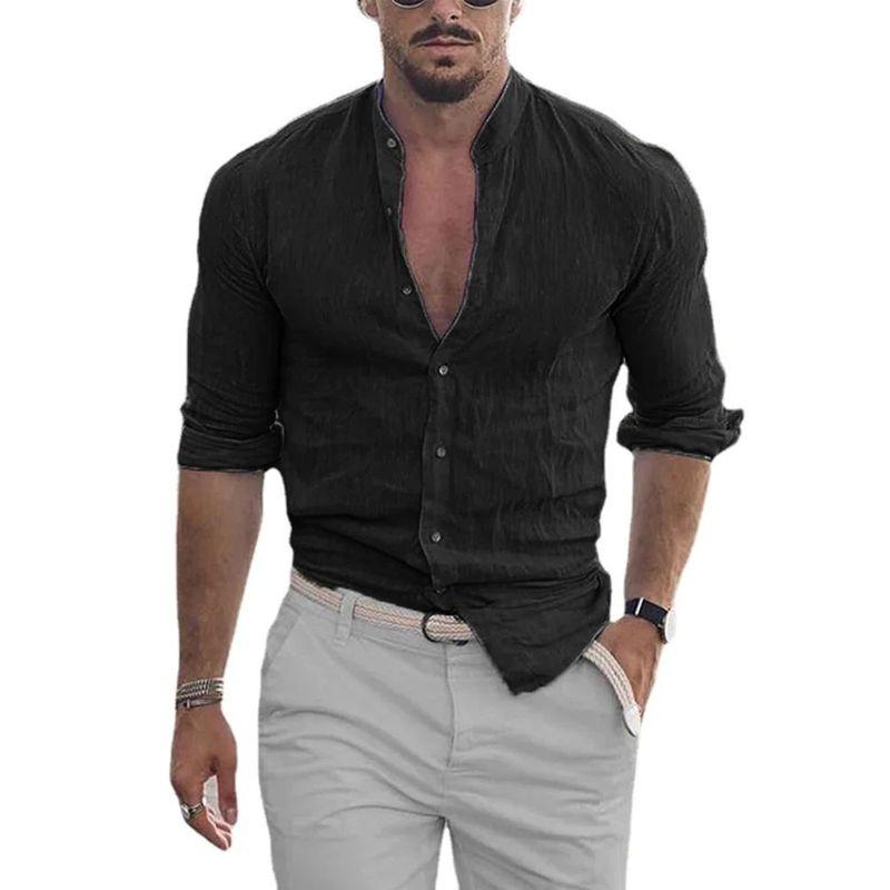 Collar Button Solid Color Cardigan Shirt Lapel Button Pure Color Open Shirt Khaki US L
Collar Button Solid Color Cardigan Shirt Lapel Button Pure Color Open Shirt Khaki US L