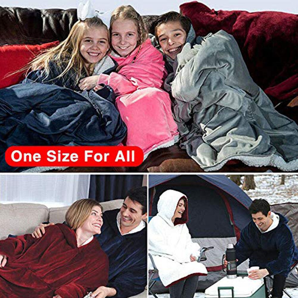 Women Men Hoodie Blanket 120cm Long Sleeves Plush Lazy TV Pullover Outdoor Warm Robe PinkOne size#0
Women Men Hoodie Blanket 120cm Long Sleeves Plush Lazy TV Pullover Outdoor Warm Robe PinkOne size#0