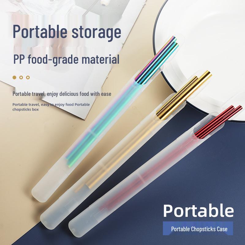 Portable Stainless Steel Cutlery Set: Wooden Chopsticks & Straw in Storage Box - Ideal Gift for Students & Office Workers 19cm Black Box
Portable Stainless Steel Cutlery Set: Wooden Chopsticks & Straw in Storage Box - Ideal Gift for Students & Office Workers 19cm Black Box