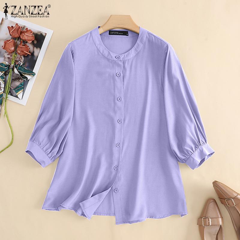 ZANZEA Женская блузка Летняя повседневная O-образный вырез 3/4 рукав футболка
ZANZEA Женская блузка Летняя повседневная O-образный вырез 3/4 рукав футболка