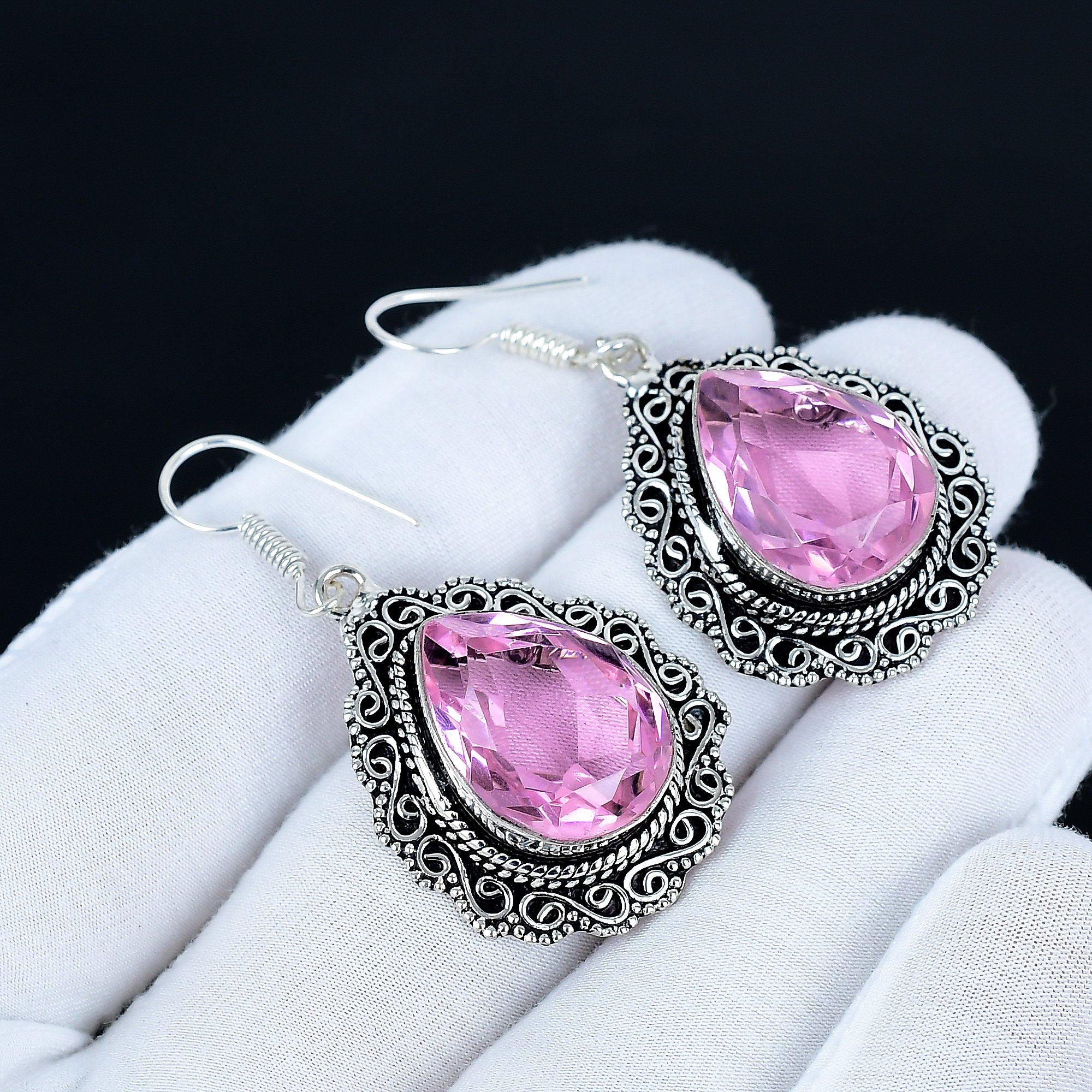 Pink Kunzite Gemstone Earrings, 925 Sterling Silver Earrings, Silver Earrings For Gift, Pink Kunzite Dangle Drop Earrings For New Year Gift 5 Cm
Pink Kunzite Gemstone Earrings, 925 Sterling Silver Earrings, Silver Earrings For Gift, Pink Kunzite Dangle Drop Earrings For New Year Gift 5 Cm