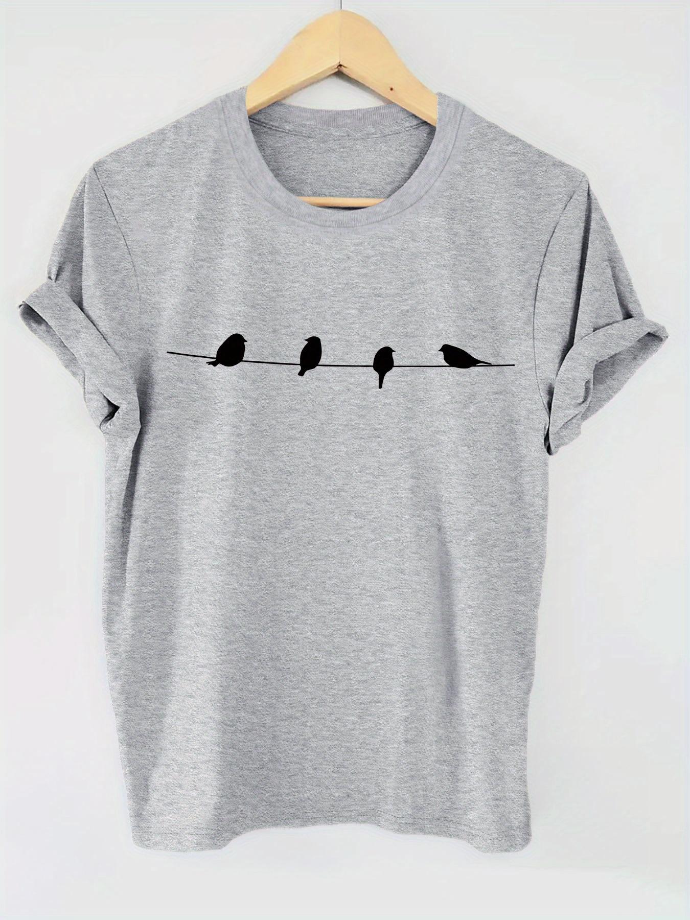 Повседневный топ для лета и весны Женская одежда Футболка с принтом птиц Короткий рукав Круглый вырез 4XL
Повседневный топ для лета и весны Женская одежда Футболка с принтом птиц Короткий рукав Круглый вырез 4XL