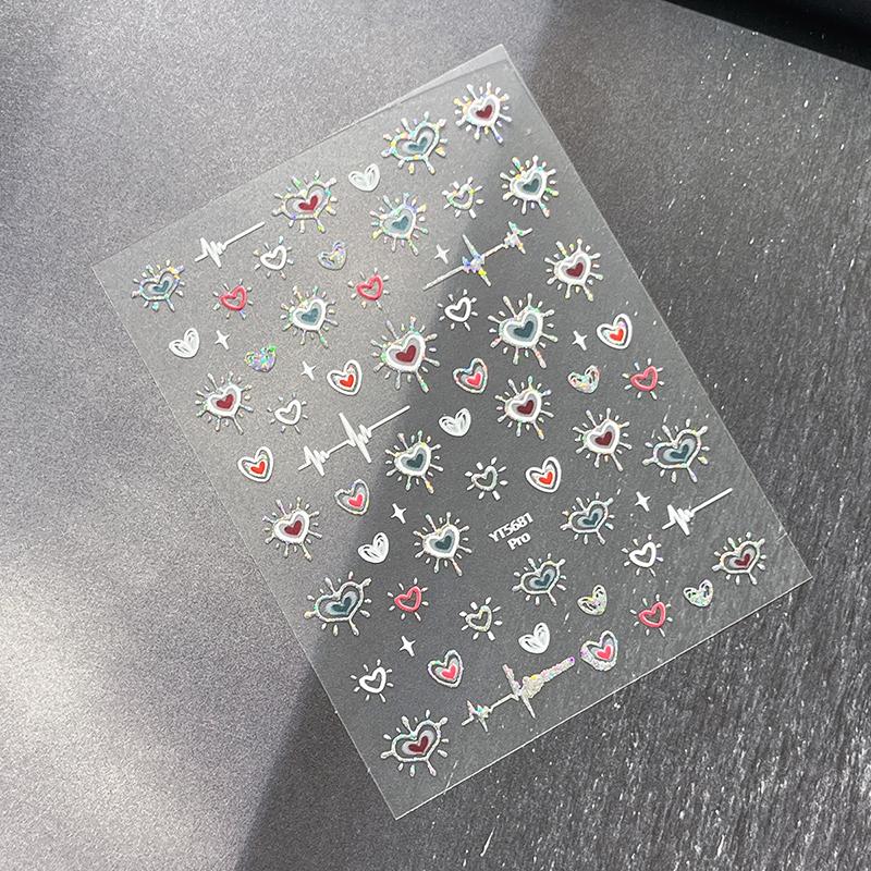 1Sheet For Manicure Salon DIY Nail Decoration 3D Self-Adhesive Laser Heart Nail Stickers Love Slider Heart Nail Accessories
1Sheet For Manicure Salon DIY Nail Decoration 3D Self-Adhesive Laser Heart Nail Stickers Love Slider Heart Nail Accessories