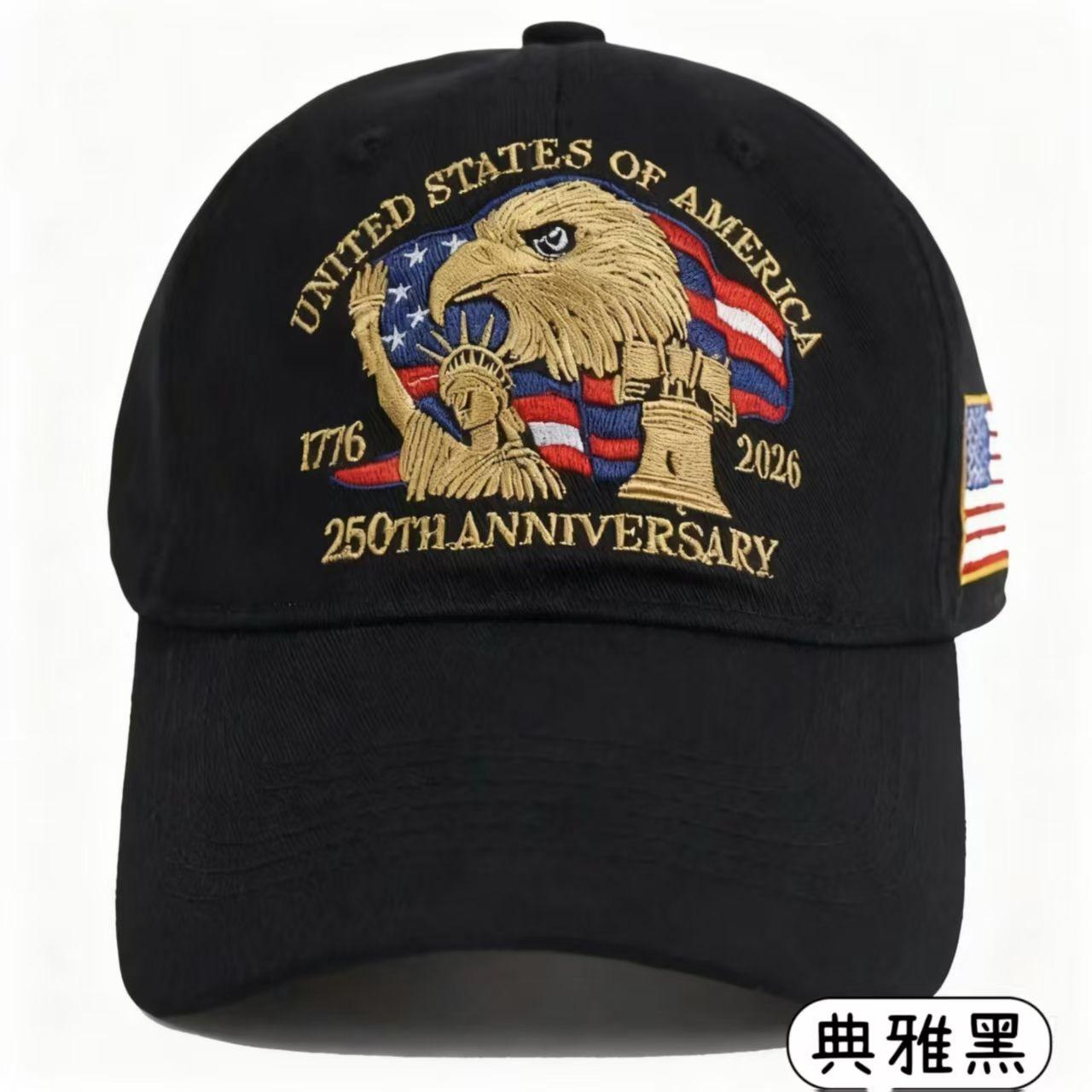 Popular American 250th Anniversary Embroidery Baseball Cap Three-dimensional Embroidery Cap чорний
Popular American 250th Anniversary Embroidery Baseball Cap Three-dimensional Embroidery Cap чорний
