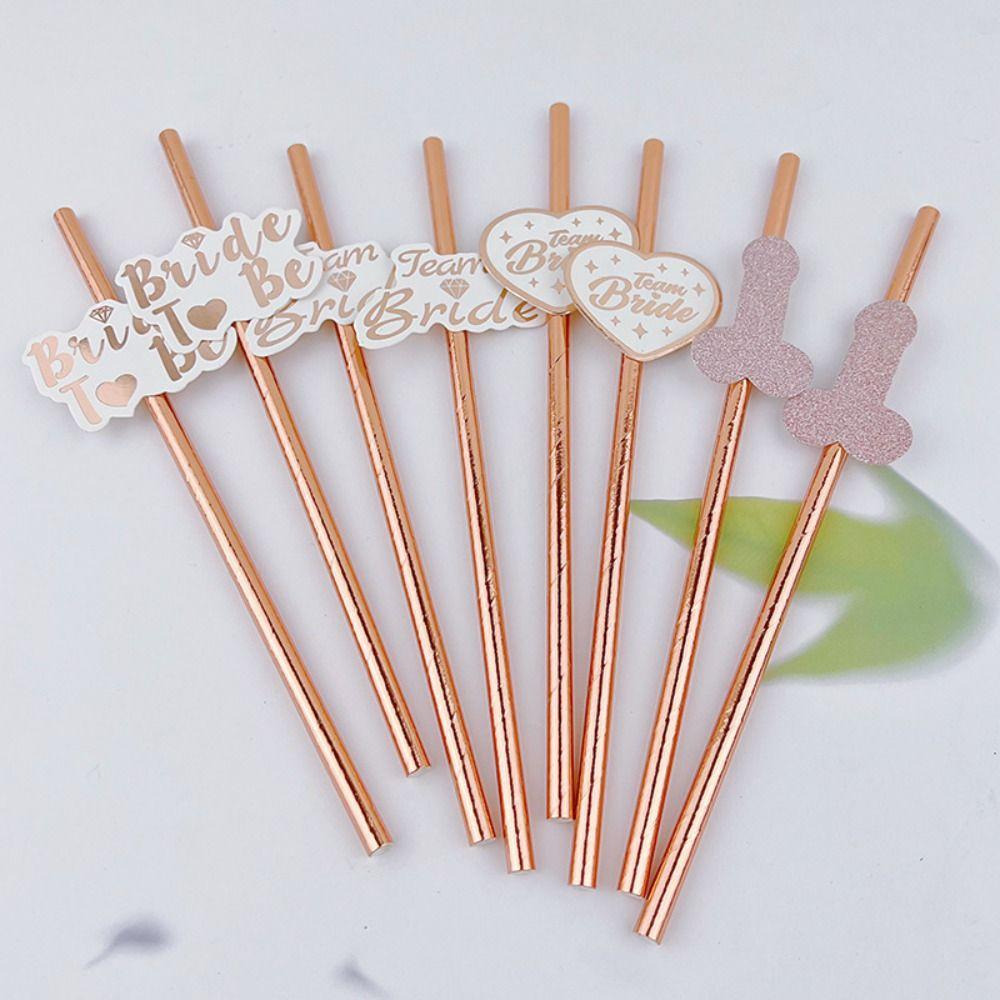 10pcs Creative Bride Straws Degradable Drinking Paper Straws Rose Gold Straw Bachelorette Wedding A
10pcs Creative Bride Straws Degradable Drinking Paper Straws Rose Gold Straw Bachelorette Wedding A