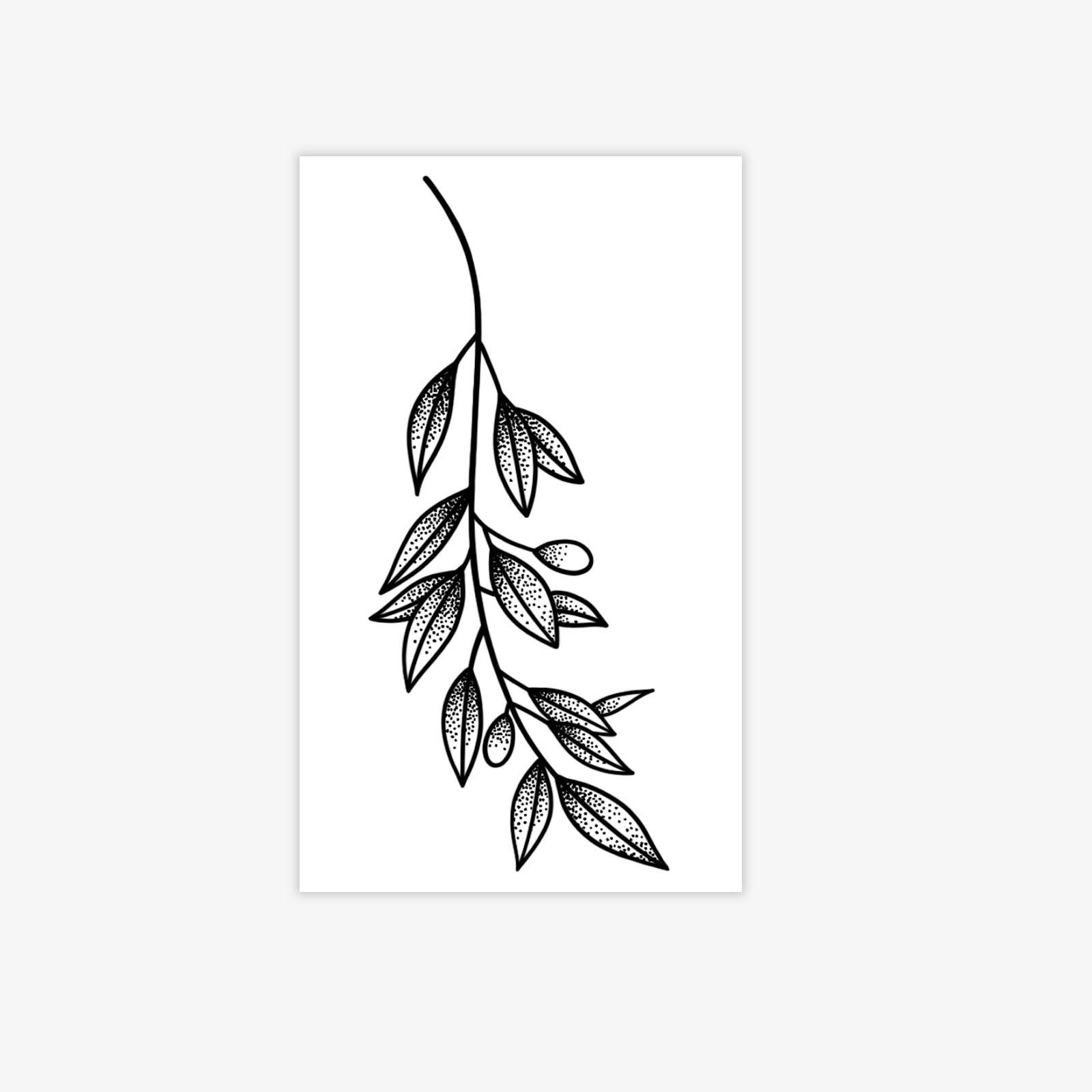 Minimalist Lines Olive Branch Tattoo Sticker, Leaf And Fruit Details, Waterproof, Sweat-Proof And Non-Reflective 11*18
Minimalist Lines Olive Branch Tattoo Sticker, Leaf And Fruit Details, Waterproof, Sweat-Proof And Non-Reflective 11*18