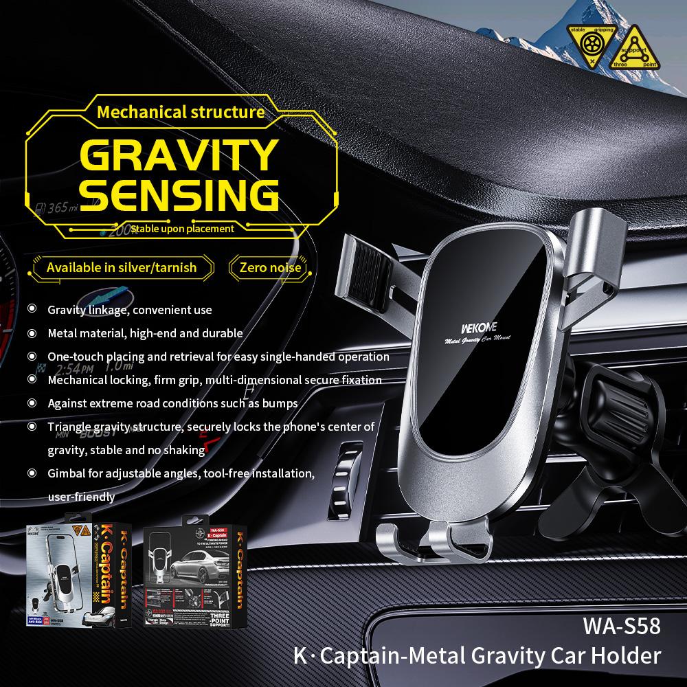 WEKOME WA-S58 K Captain Metal Gravity Car Holder Air Vent Cell Phone Mount Stand Tarnish
WEKOME WA-S58 K Captain Metal Gravity Car Holder Air Vent Cell Phone Mount Stand Tarnish