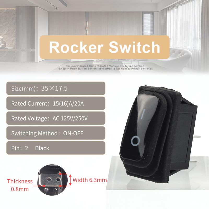 5PCS Waterproof Rocker Switch 35x17.5mm ON-OFF 2/3 Pin Electrical Equipment With Light Boat Power Rocker Switch15A 250V/20A 125V 5PCS
5PCS Waterproof Rocker Switch 35x17.5mm ON-OFF 2/3 Pin Electrical Equipment With Light Boat Power Rocker Switch15A 250V/20A 125V 5PCS