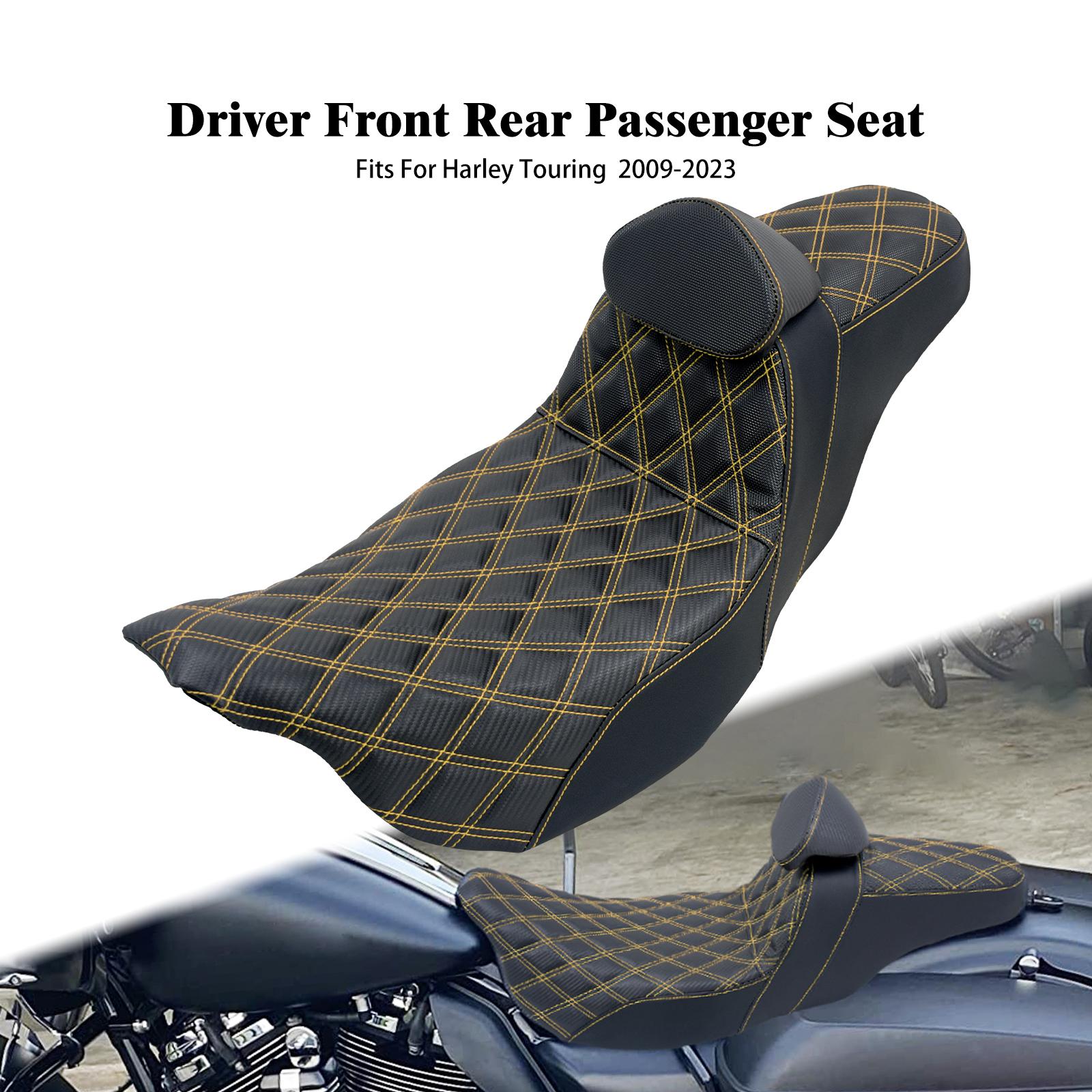 Motorcycle Two-Up Front Rear Driver Passenger Seat With Driver Backrest Cushions For Harley Touring Electra Glide FLTRX 09-2023 Yellow line Seat
Motorcycle Two-Up Front Rear Driver Passenger Seat With Driver Backrest Cushions For Harley Touring Electra Glide FLTRX 09-2023 Yellow line Seat