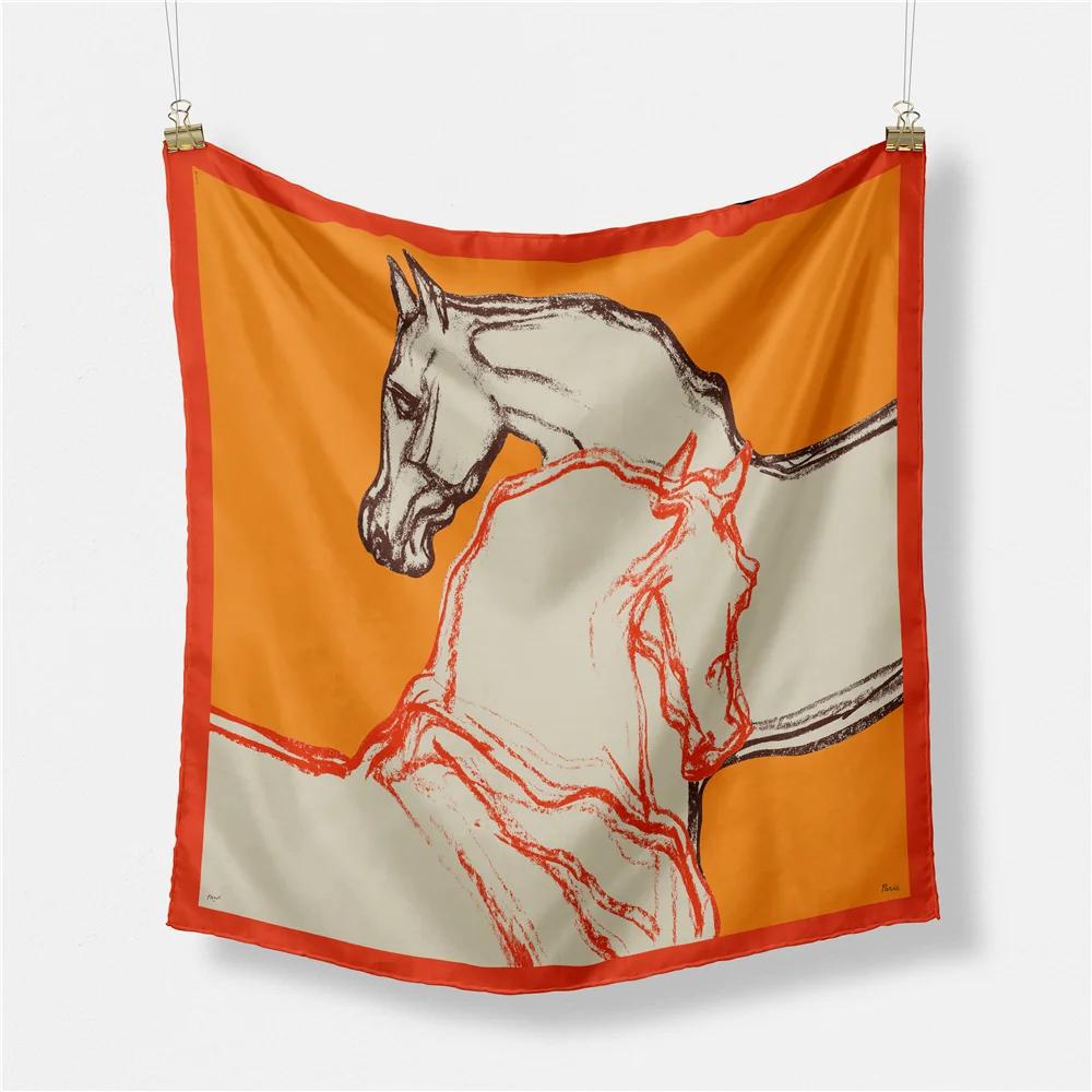 Twill Silk Scarf Woman Horse Painting Square Scarves Wraps Bandana Small Hijab Silk Foulards Tie Headband Neckerchief 53Cm 53CM x 53CM
Twill Silk Scarf Woman Horse Painting Square Scarves Wraps Bandana Small Hijab Silk Foulards Tie Headband Neckerchief 53Cm 53CM x 53CM