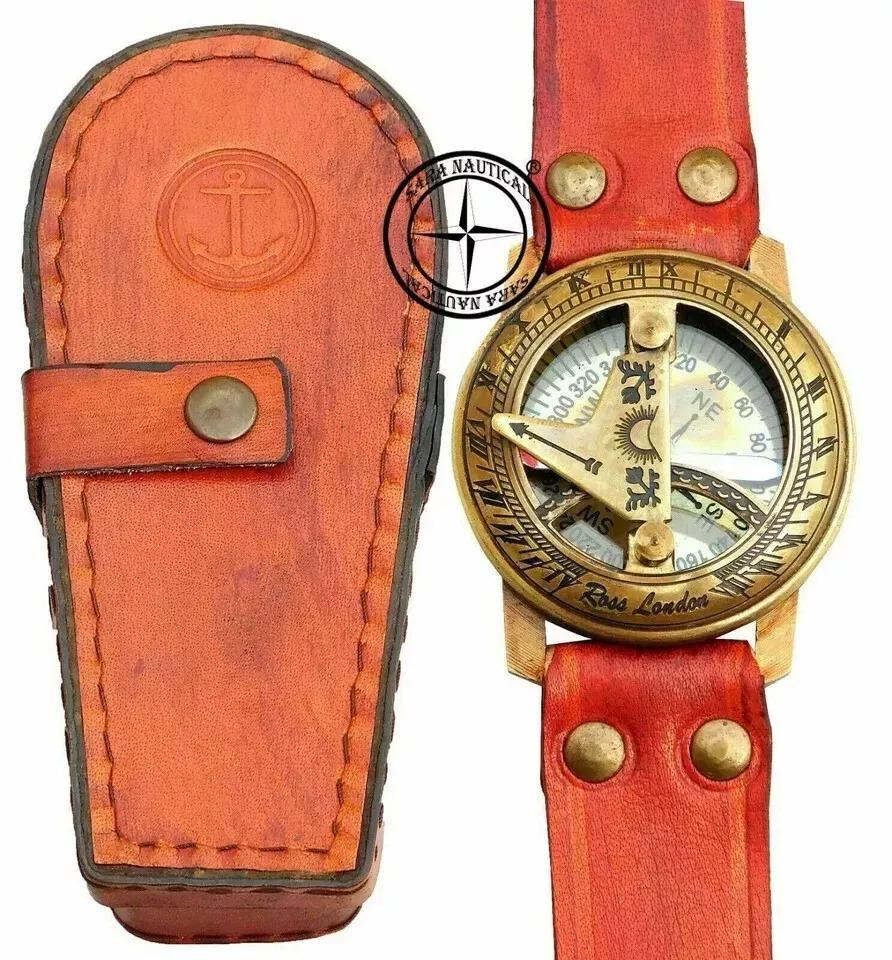 Nautical Working Watch Antique Style Steampunk Wrist Brass Sundial Compass коричневий
Nautical Working Watch Antique Style Steampunk Wrist Brass Sundial Compass коричневий