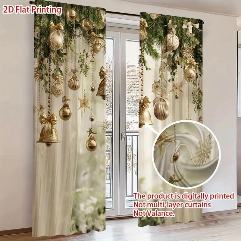 Set Of 2 Luxurious Gold Ornament Pattern Curtains Opulent Design Polyester Christmas Home Windows Curtain With Semi Sheer W100*H70(CM)-Hooks&1PCS
Set Of 2 Luxurious Gold Ornament Pattern Curtains Opulent Design Polyester Christmas Home Windows Curtain With Semi Sheer W100*H70(CM)-Hooks&1PCS