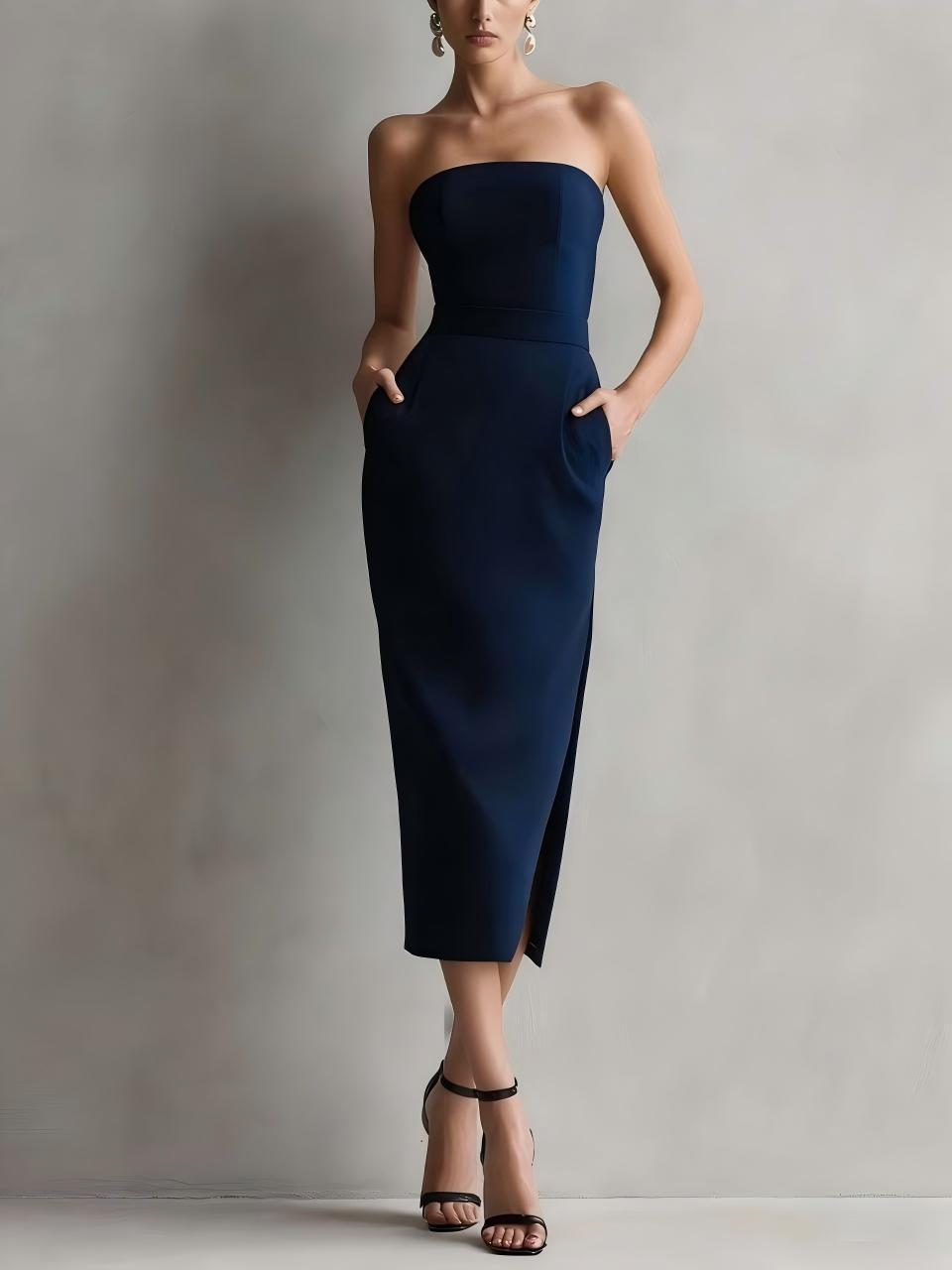 Luxury Women s Strapless Waist-Cinched Midi Skirt Dress with Slit and Pockets - Perfect for Formal Parties and Banquets. XXL темно-синий
Luxury Women s Strapless Waist-Cinched Midi Skirt Dress with Slit and Pockets - Perfect for Formal Parties and Banquets. XXL темно-синий