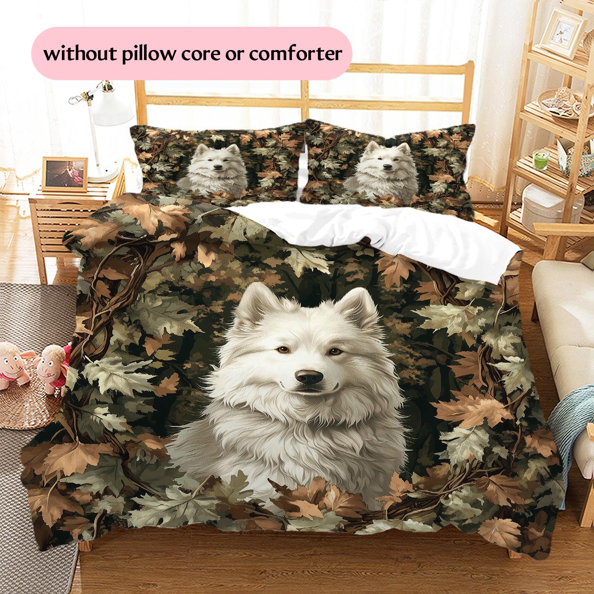 Samoyed and Plants Pattern Bedding Home Decoration Birthday Gift (1 * duvet cover + 2 * pillowcase, without core) 135x200cm
Samoyed and Plants Pattern Bedding Home Decoration Birthday Gift (1 * duvet cover + 2 * pillowcase, without core) 135x200cm