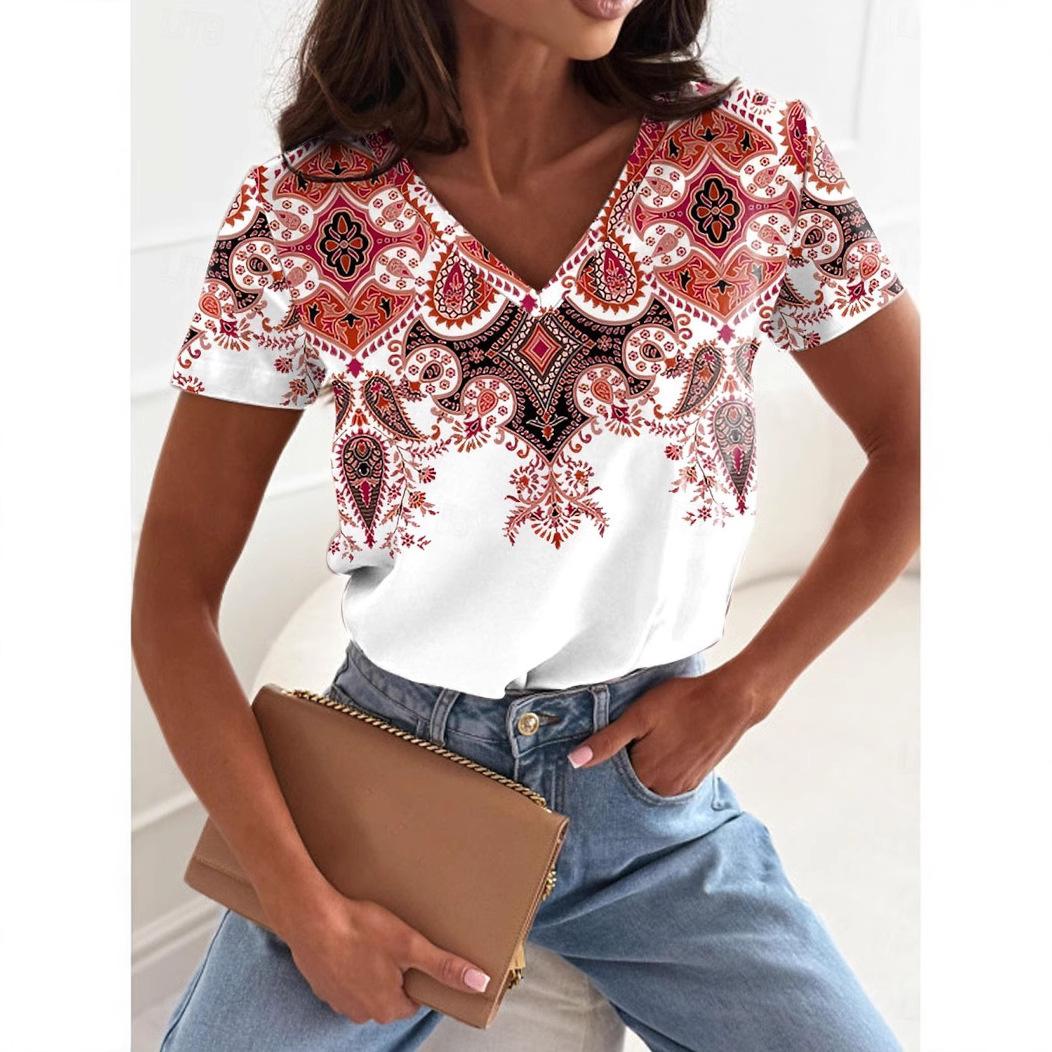 Summer Women s New Minimalist Flower Pattern 3D Printed Loose Casual V-neck Short Sleeved T-shirt XS
Summer Women s New Minimalist Flower Pattern 3D Printed Loose Casual V-neck Short Sleeved T-shirt XS