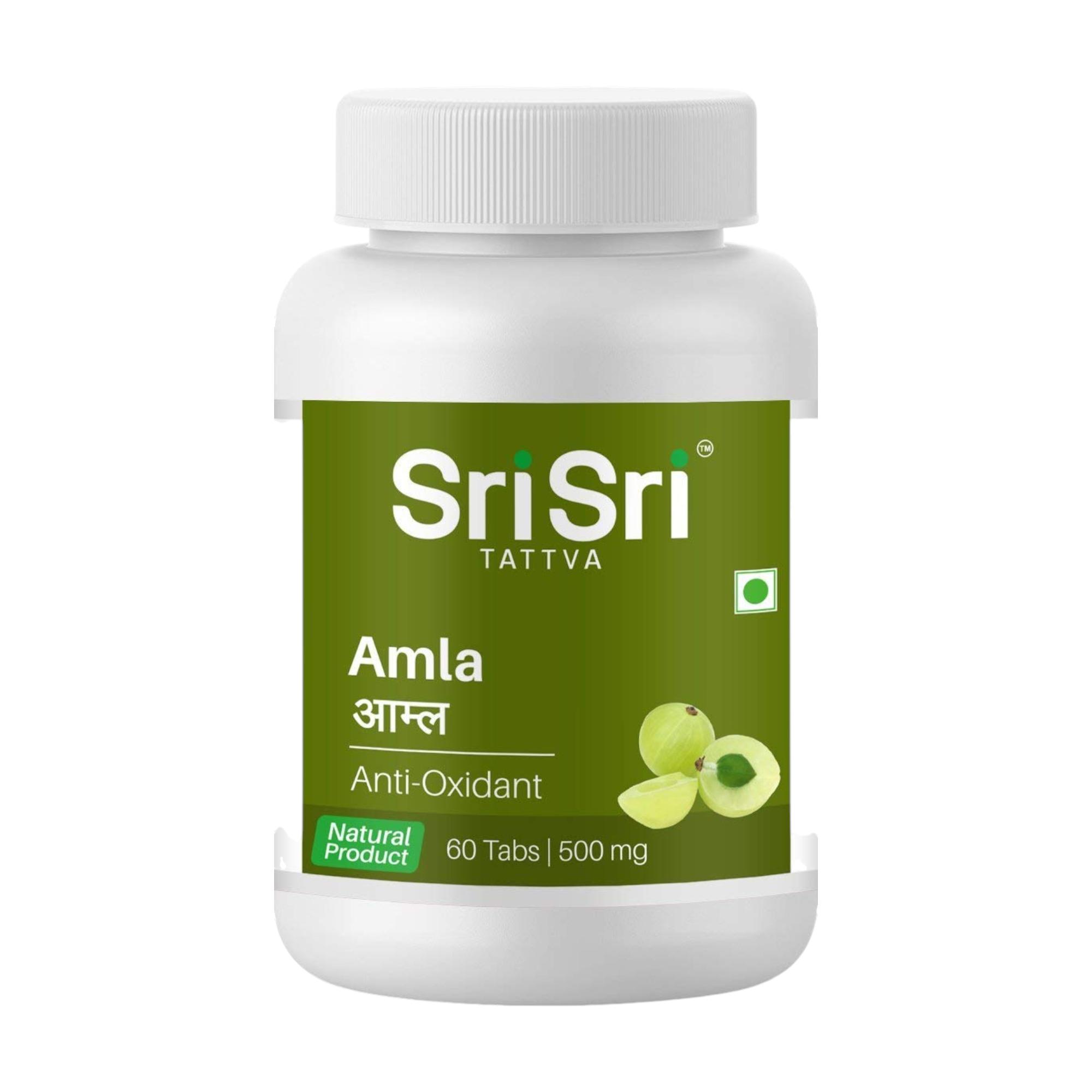 Sri Sri TATTVA Amla 500mg60 Tablets Pack Of 2 | Natural Antioxidant Supplement For Wellness & Longevity
Sri Sri TATTVA Amla 500mg60 Tablets Pack Of 2 | Natural Antioxidant Supplement For Wellness & Longevity