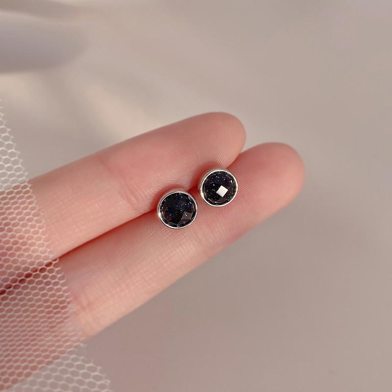 Sterling Silver Black Series Starry Blue Sandstone Stud Earrings for Women & Men - Minimalist Net Red Design 925 Silver
Sterling Silver Black Series Starry Blue Sandstone Stud Earrings for Women & Men - Minimalist Net Red Design 925 Silver