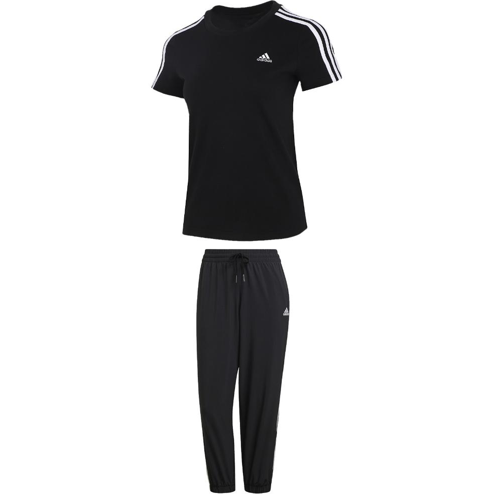 Adidas Round Neck Comfortable Long Sleeve T-Shirt With Drawstring Cuffed Pants Casual Set Women Sets Black GL0784+GR9605 S
Adidas Round Neck Comfortable Long Sleeve T-Shirt With Drawstring Cuffed Pants Casual Set Women Sets Black GL0784+GR9605 S