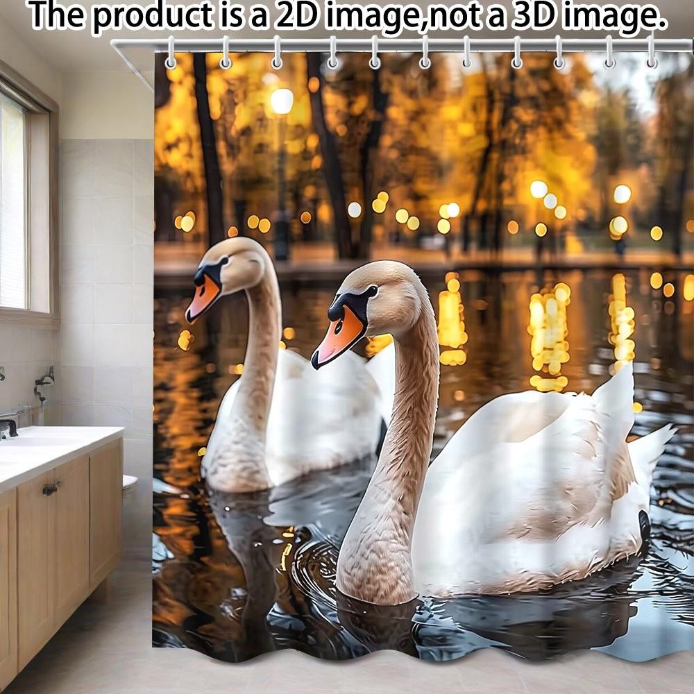 Romantic Swan Couple Shower Curtain Waterproof Easy To Clean Privacy Protection Print Autumn Lake Scene Nature Art Hooksincluded W60H190(CM)-1 Pcs
Romantic Swan Couple Shower Curtain Waterproof Easy To Clean Privacy Protection Print Autumn Lake Scene Nature Art Hooksincluded W60H190(CM)-1 Pcs