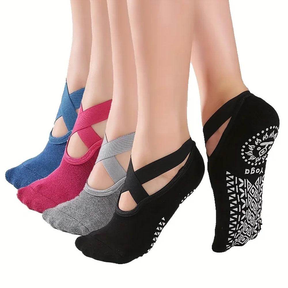 4 Pairs X-cross Yoga Socks for Women with Grips, Non-Slip Socks for Pilates, Barre, Ballet, Fitness
4 Pairs X-cross Yoga Socks for Women with Grips, Non-Slip Socks for Pilates, Barre, Ballet, Fitness