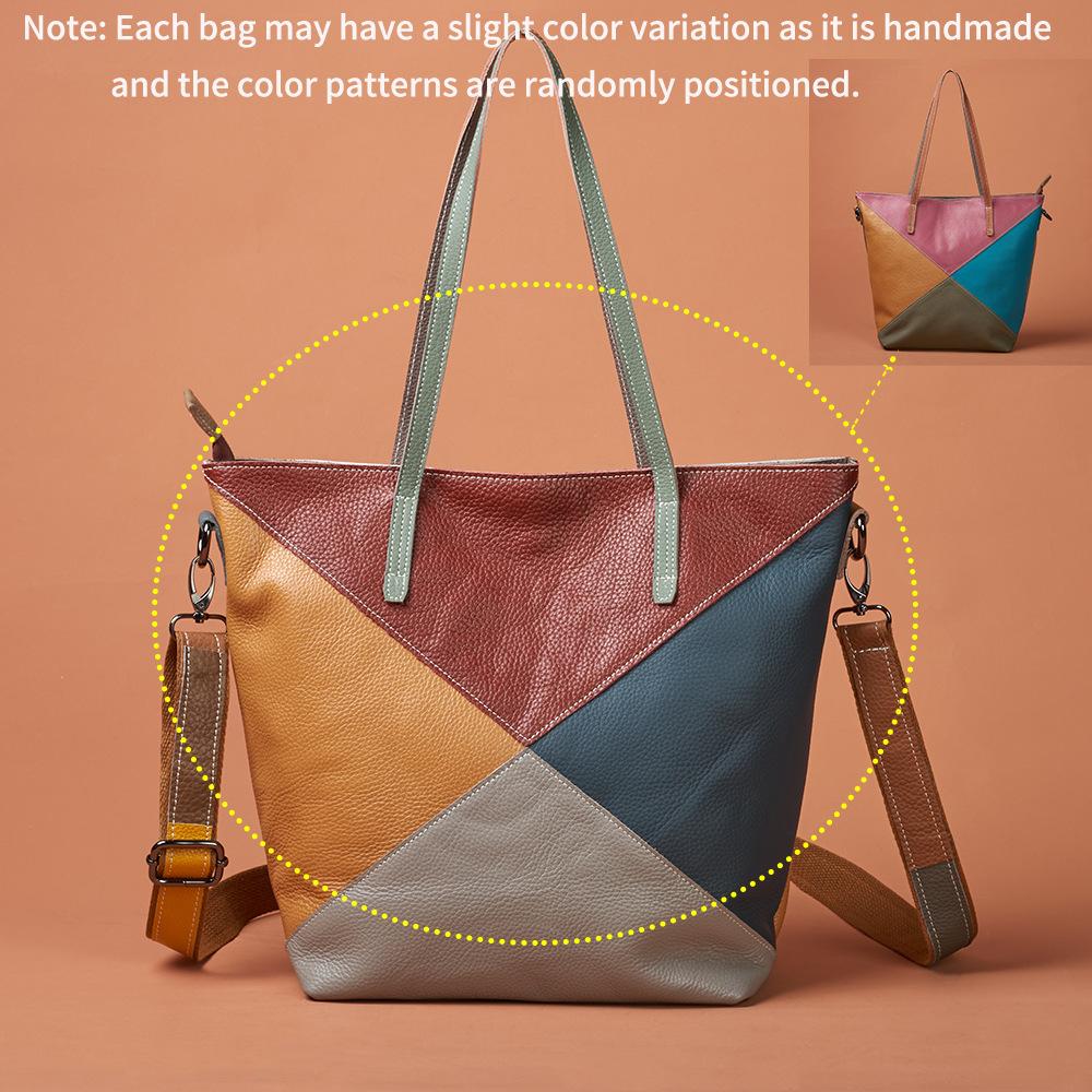 First Layer Cowhide Tote Bag Women S Retro Color Matching Large Capacity Shoulder Crossbody Handmade Color Contrast Design Handbag
First Layer Cowhide Tote Bag Women S Retro Color Matching Large Capacity Shoulder Crossbody Handmade Color Contrast Design Handbag