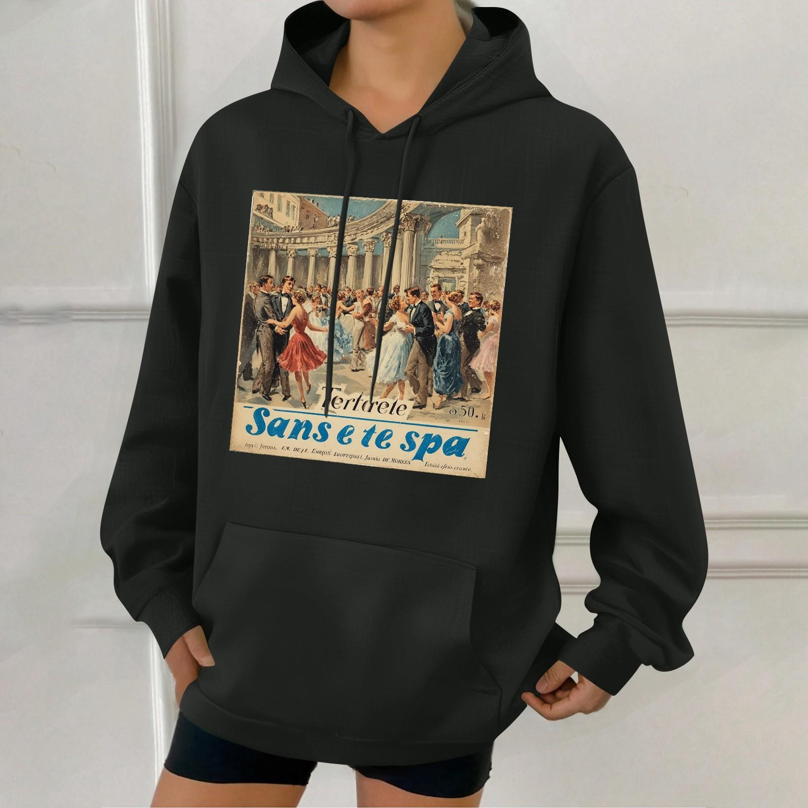 Женская модная толстовка с капюшоном в стиле ретро с принтом и карманами L
Женская модная толстовка с капюшоном в стиле ретро с принтом и карманами L