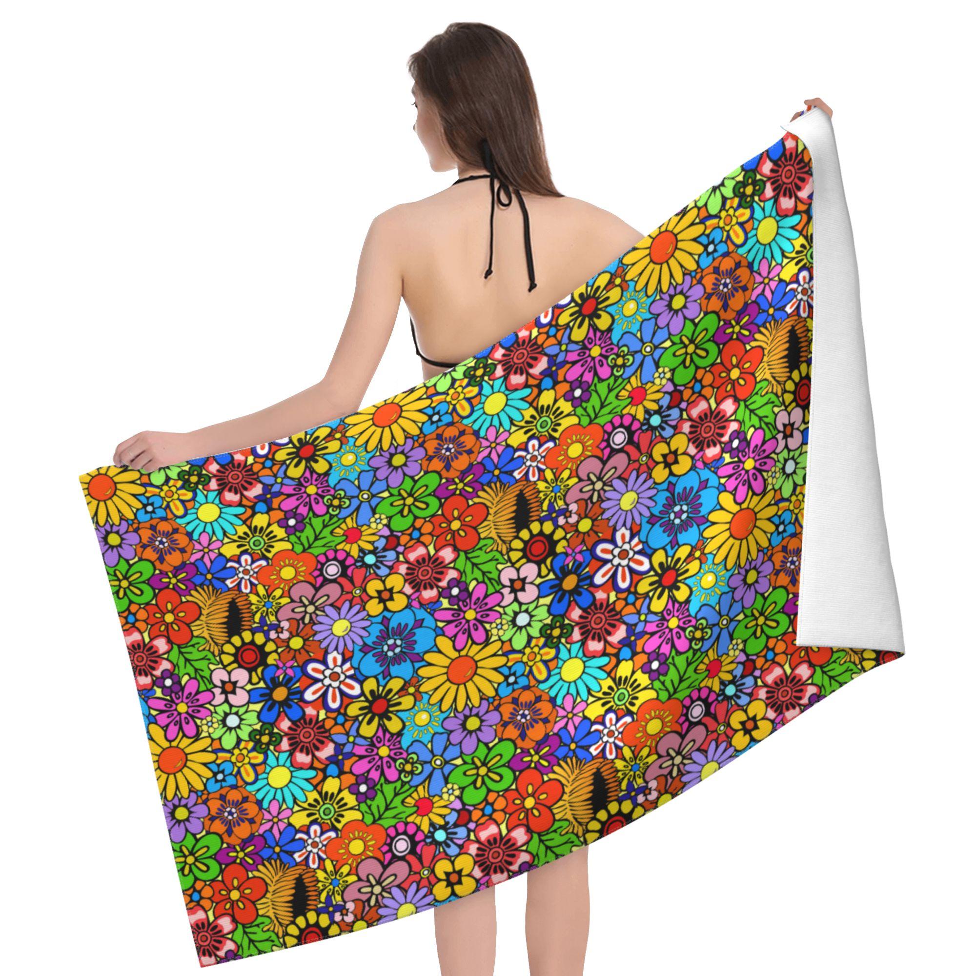 Hippie Flower Vintage 70s 80s Peace Beach Towel Large Soft Absorbent Microfiber Quick Dry Oversized Bath Towels for Travel Swim W40*H60(CM)
Hippie Flower Vintage 70s 80s Peace Beach Towel Large Soft Absorbent Microfiber Quick Dry Oversized Bath Towels for Travel Swim W40*H60(CM)