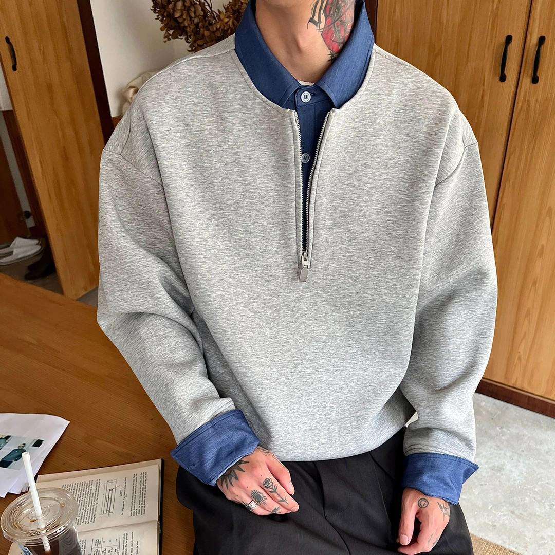 Hong Kong Style Men s Heavyweight Color-Block Half-Zip Two-Piece Hoodie - Korean Version, Autumn/Winter, Loose Long-Sleeve L сірий колір
Hong Kong Style Men s Heavyweight Color-Block Half-Zip Two-Piece Hoodie - Korean Version, Autumn/Winter, Loose Long-Sleeve L сірий колір