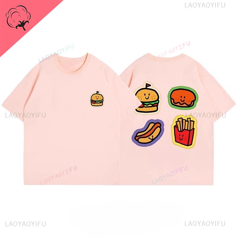 Hamburger and French fries food print short sleeve Tshirt 2025 summer new style versatile casual couple y2k Women clothes S
Hamburger and French fries food print short sleeve Tshirt 2025 summer new style versatile casual couple y2k Women clothes S