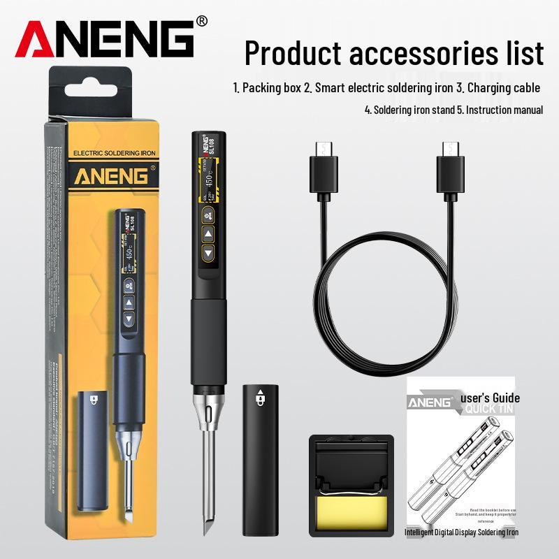 96W Adjustable Temperature Soldering Iron Pen - Portable, High Power for Repairs and Welding холодний колір чорний
96W Adjustable Temperature Soldering Iron Pen - Portable, High Power for Repairs and Welding холодний колір чорний