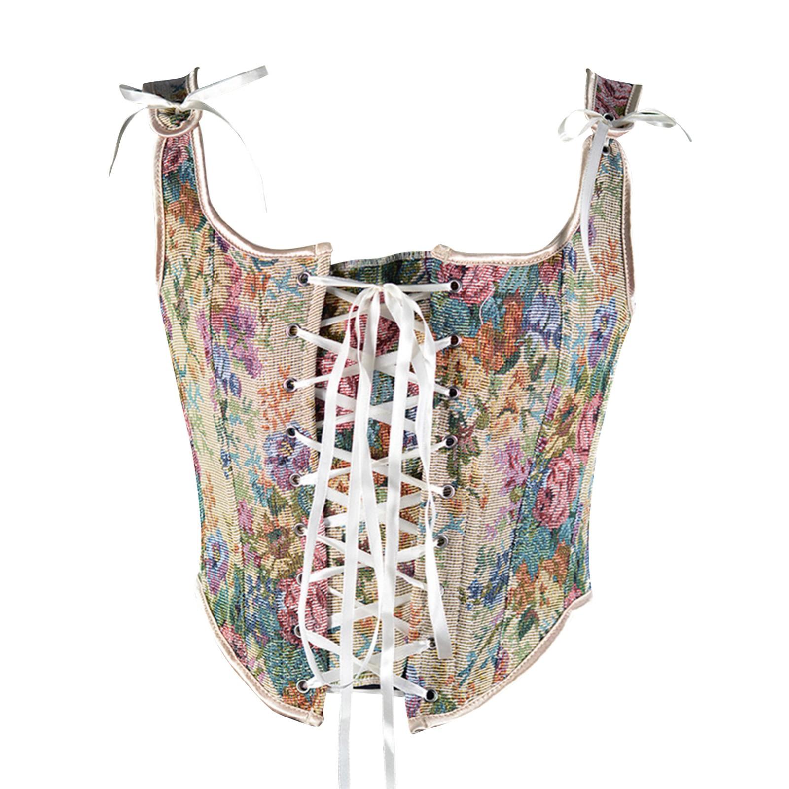 Женский сексуальный бюстье-корсет, топ с люверсами на шнуровке с цветочным принтом, укороченный топ с эффектом пуш-ап, винтажный топ на бретелях, вечерние Клубная одежда, лиф S белый
Женский сексуальный бюстье-корсет, топ с люверсами на шнуровке с цветочным принтом, укороченный топ с эффектом пуш-ап, винтажный топ на бретелях, вечерние Клубная одежда, лиф S белый