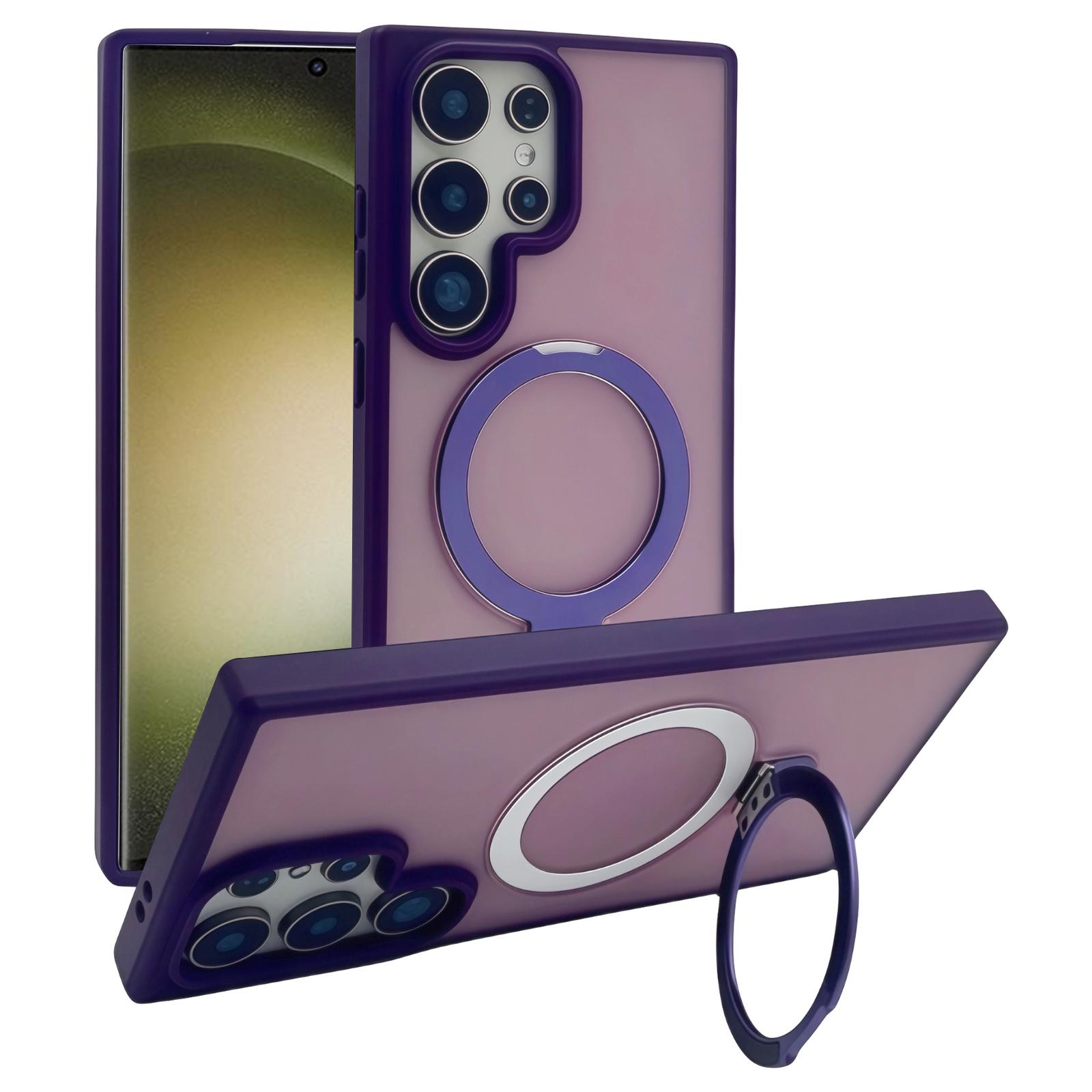 For Samsung Galaxy S23 Ultra Magnetic Case with Kickstand TPU+PC Phone Back Cover Dark Purple
For Samsung Galaxy S23 Ultra Magnetic Case with Kickstand TPU+PC Phone Back Cover Dark Purple