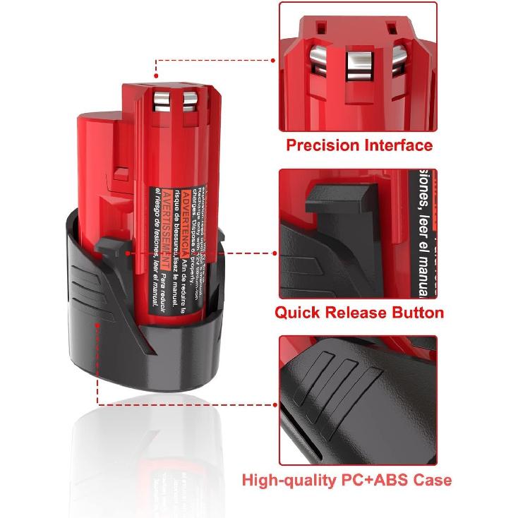 Замена аккумулятора для Milwaukee M12 12v: Аккумуляторы 4.0 Ач Литиевые Совместимые с аккумуляторными электроинструментами Milwaukee 12 Вольт M12 48-11-2401 48-11-2411
Замена аккумулятора для Milwaukee M12 12v: Аккумуляторы 4.0 Ач Литиевые Совместимые с аккумуляторными электроинструментами Milwaukee 12 Вольт M12 48-11-2401 48-11-2411