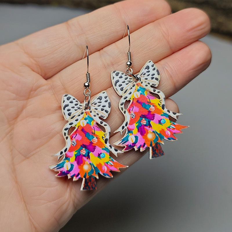 Cow Print Bow Christmas Tree Earrings - Acrylic Jewelry
Cow Print Bow Christmas Tree Earrings - Acrylic Jewelry