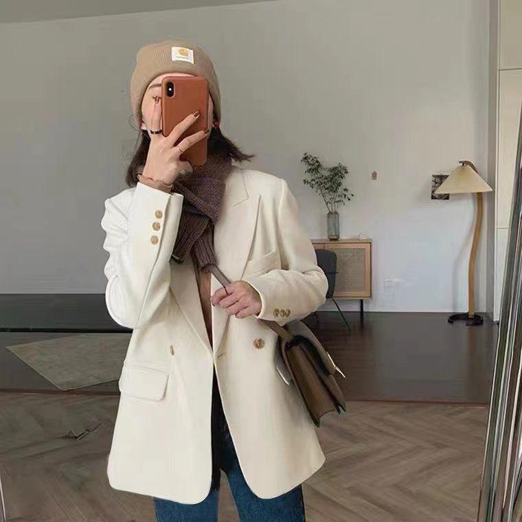 Женский черный блейзер кофейного цвета в стиле хай-стрит - Весна/Осень 2025 Свободный повседневный верх костюма Off-white
Женский черный блейзер кофейного цвета в стиле хай-стрит - Весна/Осень 2025 Свободный повседневный верх костюма Off-white