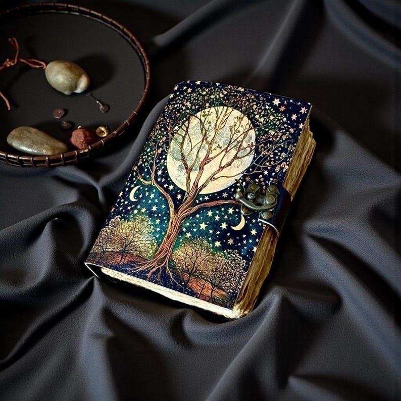 Handmade Tree of Life Leather Journal | Grimoire Book of Shadows | Witchcraft Diary | Pagan Wiccan Notebook | Vintage Writing Journal Gift 7 x 5 inch / 100 Page
Handmade Tree of Life Leather Journal | Grimoire Book of Shadows | Witchcraft Diary | Pagan Wiccan Notebook | Vintage Writing Journal Gift 7 x 5 inch / 100 Page
