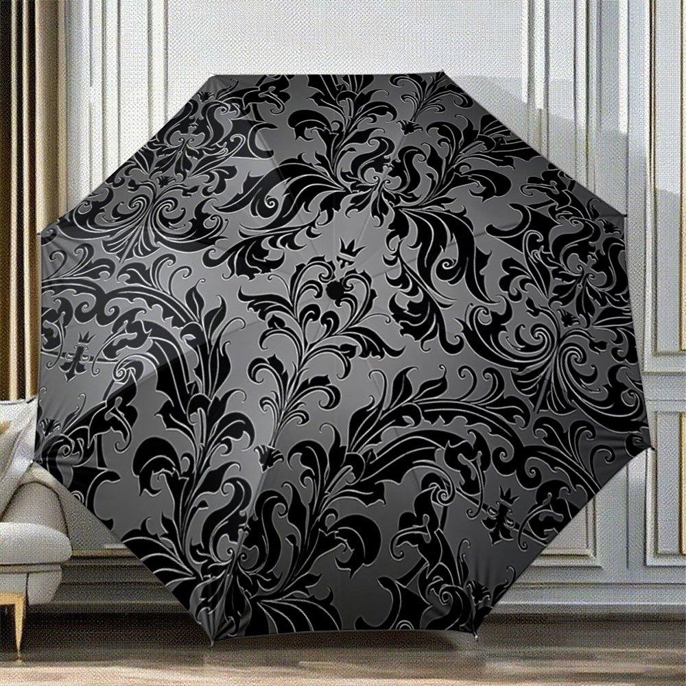 Automatic Open/Close Folding Umbrella with Elegant Black Baroque Floral Patterns - Compact Travel Umbrella, Sturdy 8-Rib Shaft (as the picture,iron&8K)
Automatic Open/Close Folding Umbrella with Elegant Black Baroque Floral Patterns - Compact Travel Umbrella, Sturdy 8-Rib Shaft (as the picture,iron&8K)