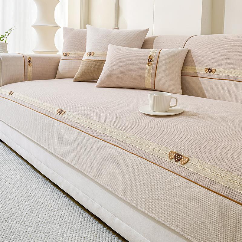 Новая шениловая прямая строчка, высококлассная подушка для дивана, универсальная для четырех сезонов, нескользящая, высококлассная подушка для сиденья, чехол для спинки, тканевое полотенце 70*70cm