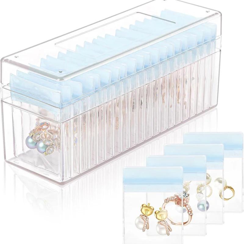 Portable Acrylic Jewelry Box with 20 Anti-Oxidizing Sealed Bags Travel Jewelry Organizer for Earrings Daily Use Storage Case синій
Portable Acrylic Jewelry Box with 20 Anti-Oxidizing Sealed Bags Travel Jewelry Organizer for Earrings Daily Use Storage Case синій