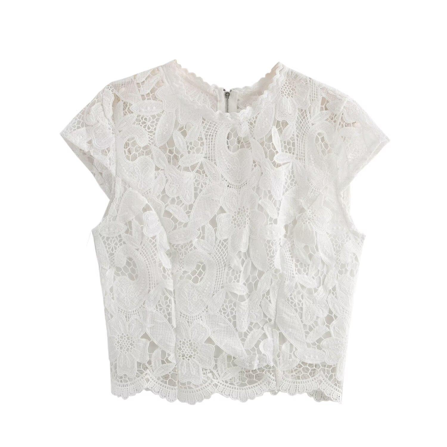 European & American 2025 Spring Fashion French Lace Hollow-Out Pullover Top Medium белый
European & American 2025 Spring Fashion French Lace Hollow-Out Pullover Top Medium белый