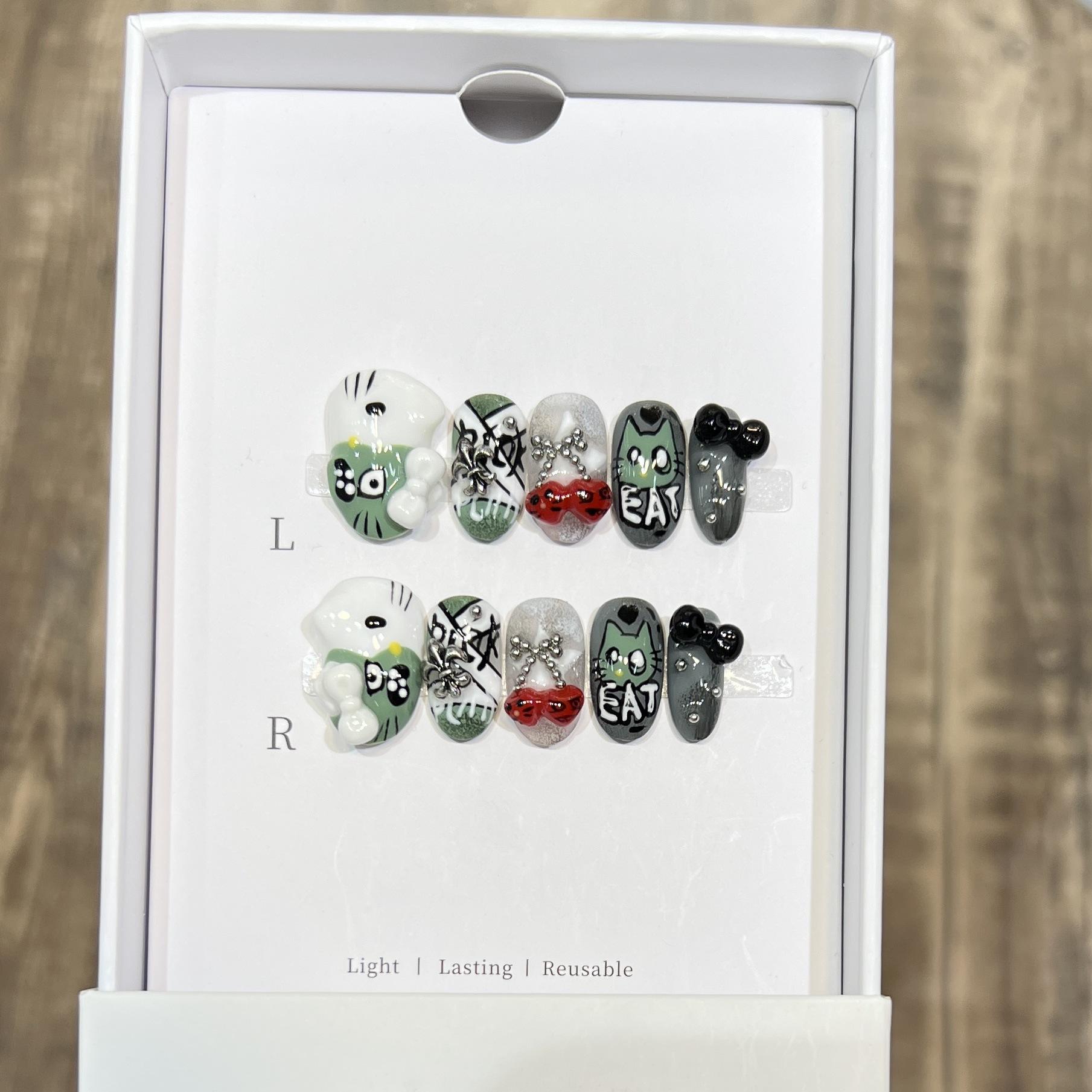 Персонализированный маникюр с ручной росписью граффити зомби, трехмерными бабочками, накладными типсами, ручная работа Large L
Персонализированный маникюр с ручной росписью граффити зомби, трехмерными бабочками, накладными типсами, ручная работа Large L