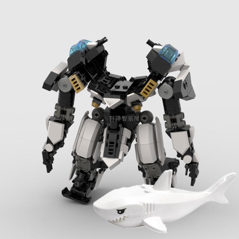 MOC Marine Biology Series Big White Shark Mech Robot Alternative Special Armor Assembly Toy Building Blocks Paper drawings
MOC Marine Biology Series Big White Shark Mech Robot Alternative Special Armor Assembly Toy Building Blocks Paper drawings