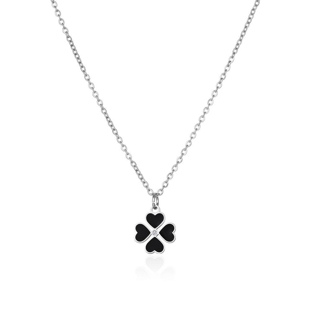 Elegant Stainless Steel Diamond Four-Leaf Clover Necklace & Bracelet Set for Women
Elegant Stainless Steel Diamond Four-Leaf Clover Necklace & Bracelet Set for Women