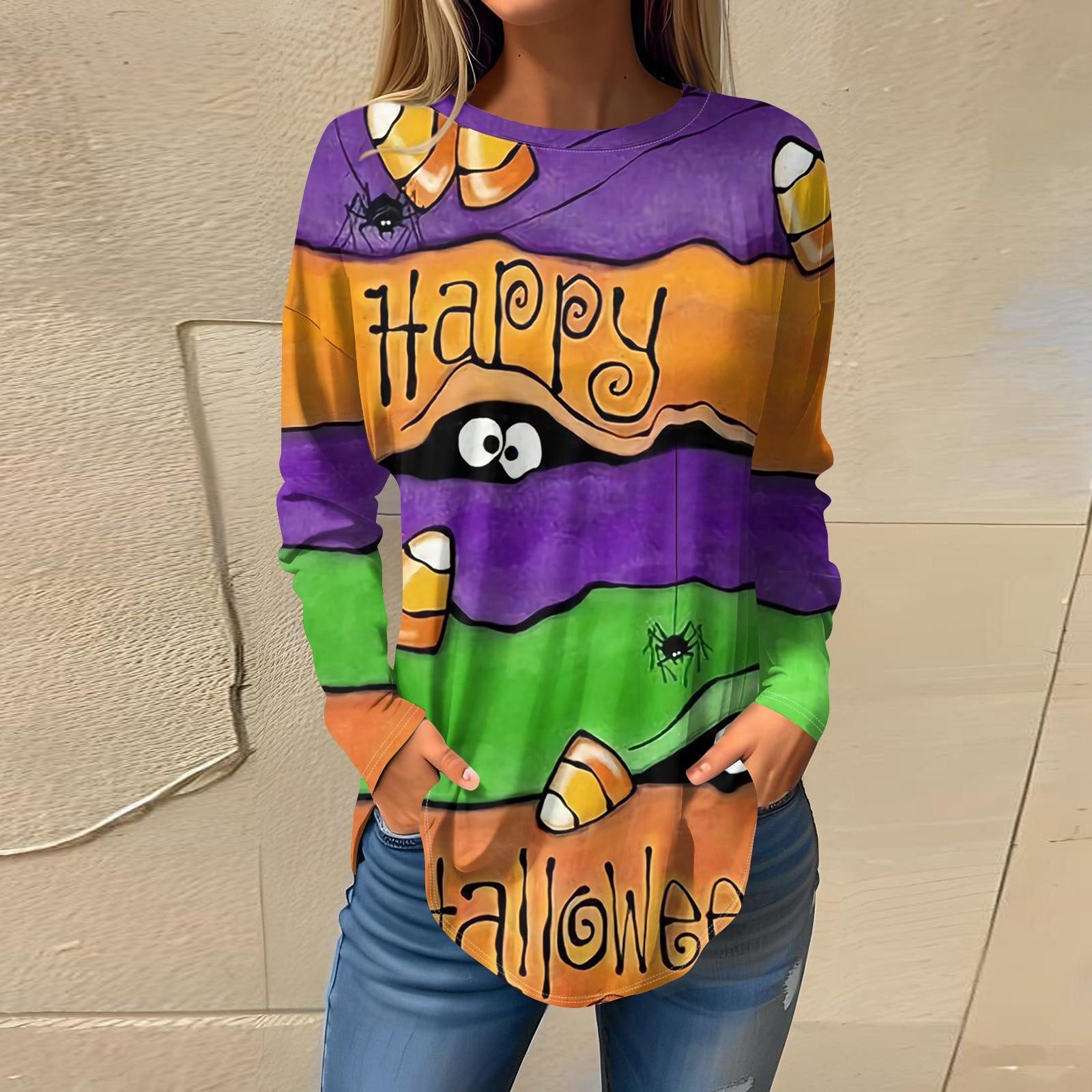 Женская футболка с принтом Хэллоуина, длинный рукав, повседневная мода, круглый вырез, стандартный крой XXL зелёный
Женская футболка с принтом Хэллоуина, длинный рукав, повседневная мода, круглый вырез, стандартный крой XXL зелёный