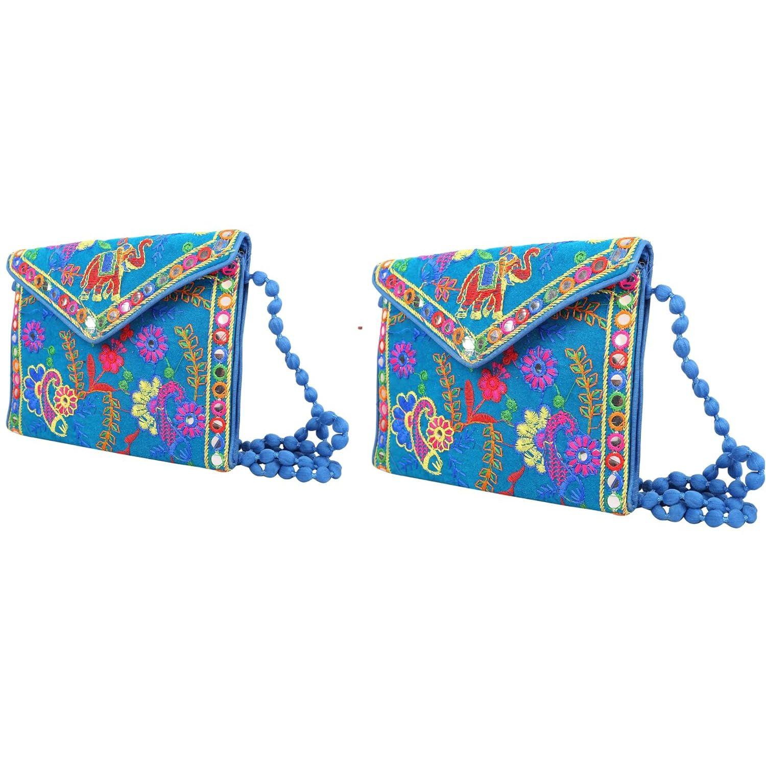 Clutch Bags Handmade Embroidery Mirror Work Stylish Sling Bags for Women Cross Body Bags for Ladies and Girls - 22X16 Cm (pack of 2)
Clutch Bags Handmade Embroidery Mirror Work Stylish Sling Bags for Women Cross Body Bags for Ladies and Girls - 22X16 Cm (pack of 2)